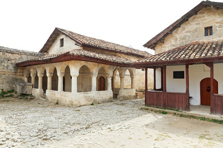 Kenesa犹太教堂克里米亚省Chufutkale镇的古老Karaite祈祷堂图片