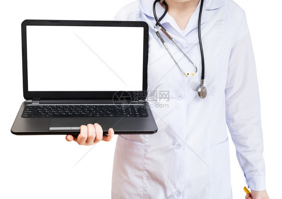 护士持有电脑笔记本图片