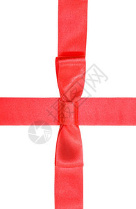 红丝带和的和红丝带在白背景上与弓隔绝图片