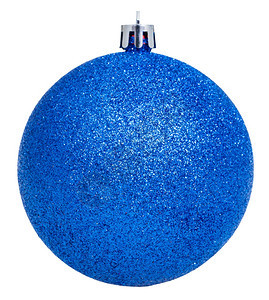 圣诞节装饰白色背景隔离的Xmas蓝色球图片