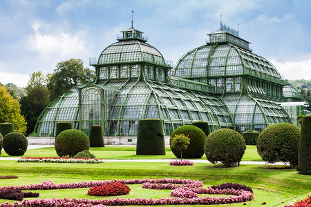 前往维也纳城市棕榈屋奥地利维也纳SchlossSchonbrunn宫殿花园的大型温室图片
