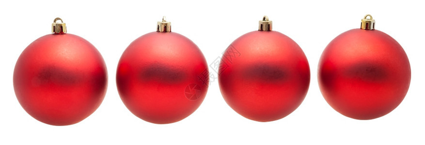 圣诞节装饰白底隔离的4个深红X马球图片