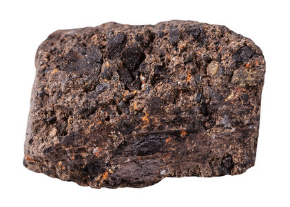 试样自然岩石白底隔离的泥炭涡轮矿物石碎片图片