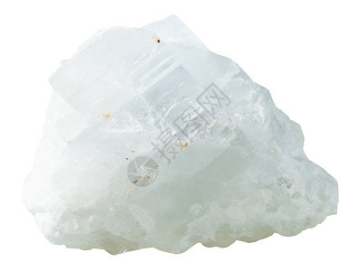 收集自然岩石白色背景上孤立的晶状大型矿物石图片