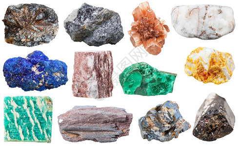 各种矿物岩石和块灯光石加莱娜阿拉贡大理硫酸土盐马拉奇特石硫化物亚马松土石发酵低温块铅透视图玛琳德拉维特宝石图片