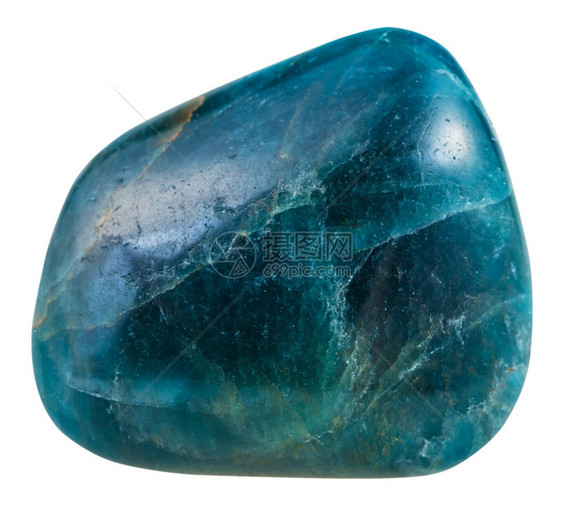 天然矿物石的大型白背景孤立的巴西蓝绿色阿帕蒂石宝图片