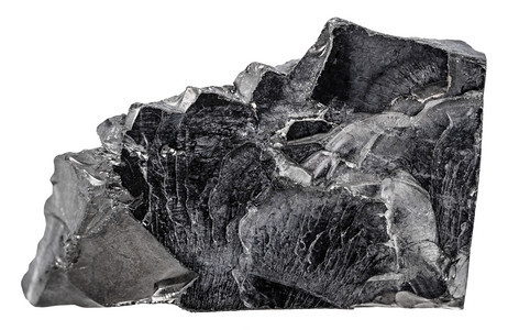 天然矿物石白色背景上孤立的原暴风石碎片图片