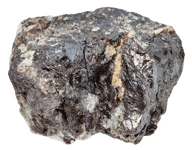 天然矿物石的大型白底分离的石灰锌混合物标本图片