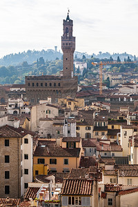 前往意大利旅行与来自坎帕尼莱的佛罗伦萨市PalazzoVecchio的天际线图片