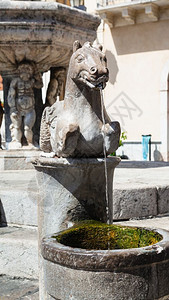 意大利西里Sicilly旅行巴洛克风格喷泉图片