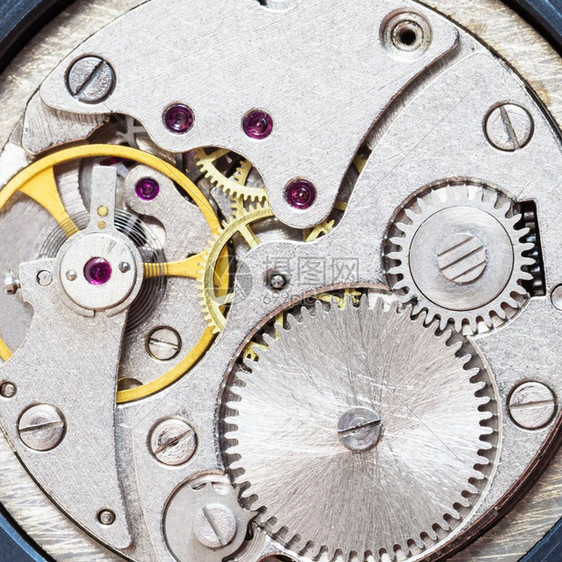 手表制工场旧机械手表灰色时钟图片