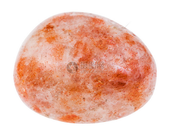 天然矿物石Sunstoneellililites的天然矿物石大型白色背景的抛光安第斯石SunstoneHelililites宝石图片