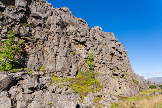 冰岛之旅9月廷维利尔公园阿尔曼纳加断层的岩壁图片