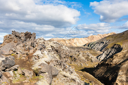 前往冰岛9月冰岛高原地区Fjallabak自然保护区Landmannalaugar地区峡谷图片