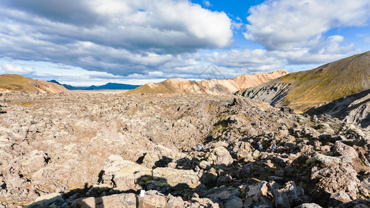 秋季前往冰岛Laugahraun火山熔岩场冰岛高地区Fjellabak自然保护区Landmannalaugar地区Laugahr图片