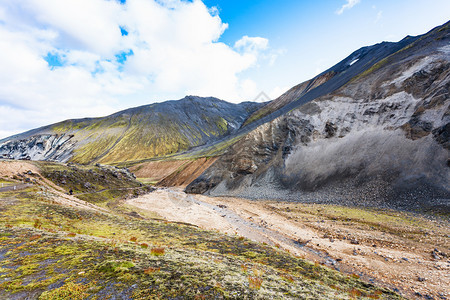 前往冰岛高地区Fjellabak自然保护区位于冰岛高地区的Graenagil峡谷附近的山脉图片