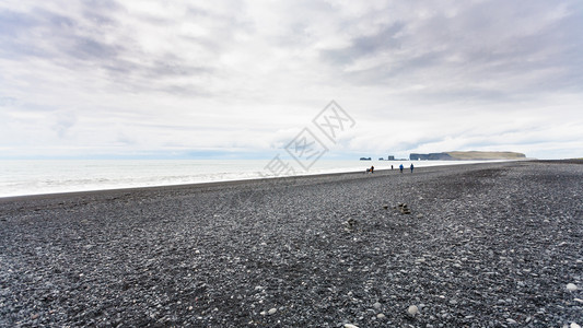 前往冰岛秋天在KatlaGeopark的大西洋南海岸VikIMyrdal村附近冰岛雷尼斯法哈拉黑色海滩与冰岛Dyrholaey预图片