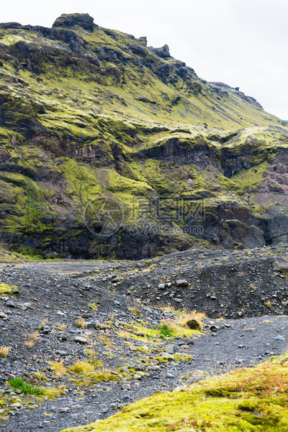 在冰岛前往冰岛火山山附近索尔海马约库冰川南冰舌的Myrdalsjokull冰帽在卡特拉地质公园在冰岛大西洋南部海岸9月图片