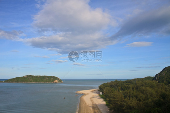 美丽的热带岛屿海滩景观夏季蓝海图片