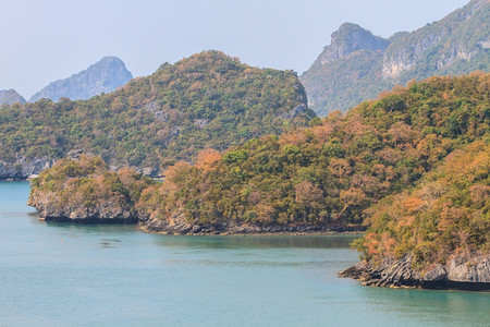 泰国夏季美丽的热带海滩岛和洋图片