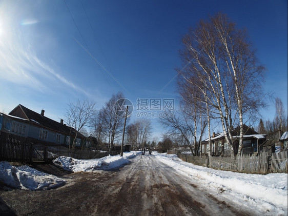 冬季村公路图片
