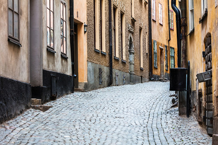 斯德哥尔摩老城的可塑石路面图片