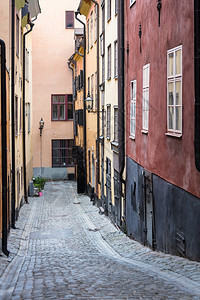 斯德哥尔摩老城的可塑石路面图片