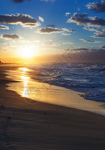 古巴海滩日落图片