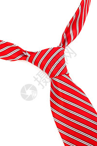 白色背景上的美丽结红领带图片