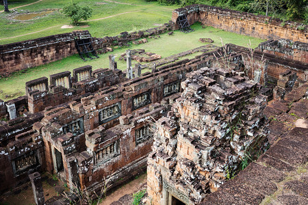 柬埔寨暹粒Angkor地区前鲁普寺庙废墟图片