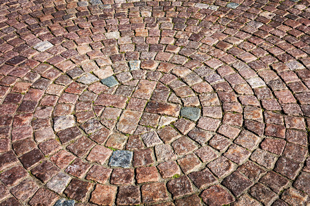 古老的cobblestone路面的抽象背景背景图片