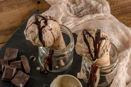 自制甜筒巧克力冰淇淋图片