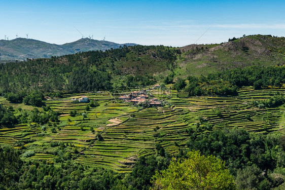 梯田景观MiradourodosSocalcos俯瞰农业梯田著名的风格景观PortaCovaplaceSisteloArcosd图片
