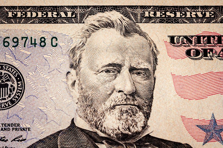 50钞票干净和未使用50美元现钞背景