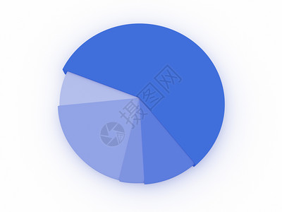 3D蓝色饼图插图片