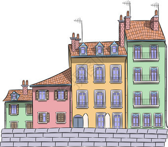 法国古老传统住房背景图片