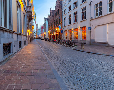 比利时布鲁格老中世纪街图片