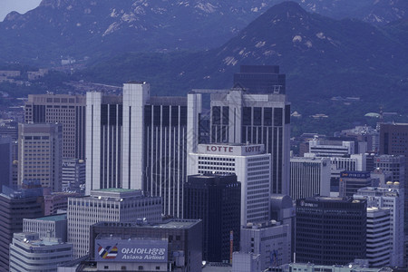 南韩国首尔市中心塔东亚西南韩国首尔206年5月图片