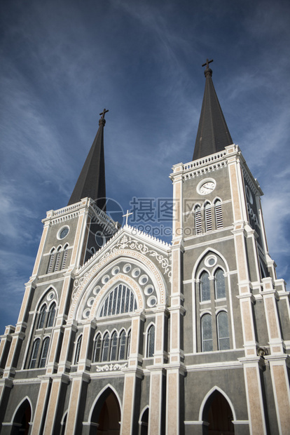 位于泰国北部尚塔布里市旧城梅南尚塔布里河上的玛丽教堂泰国Chanthaburi2018年11月泰国尚塔布里市玛丽教堂图片