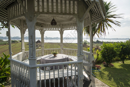 泰国北清莱市面山镇Mekong河边一个旅馆公园Pavillon和餐馆泰国2019年月清肖恩图片