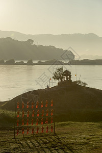 泰国清井省川市湄公河风景中一座圣迹泰国2019年月清川图片