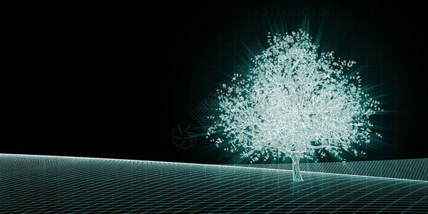 具有网络树背景的数字观摘要图片
