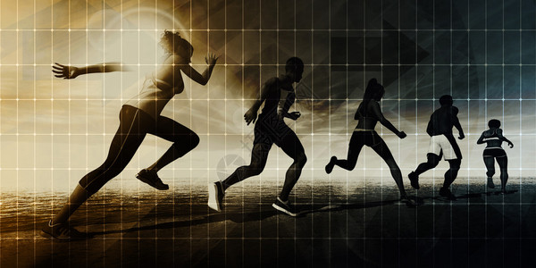 比赛励志素材马拉松比赛的运动员跑步和训练背景