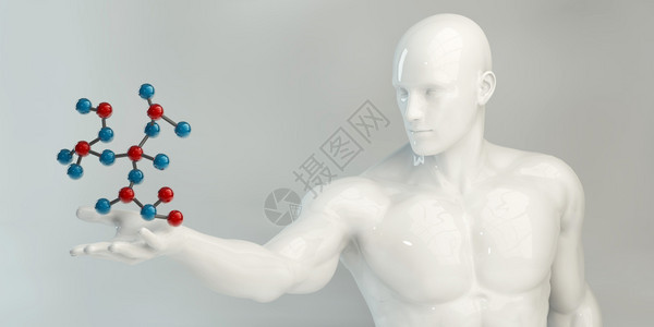 具有分子结构摘要背景的医疗科学图片