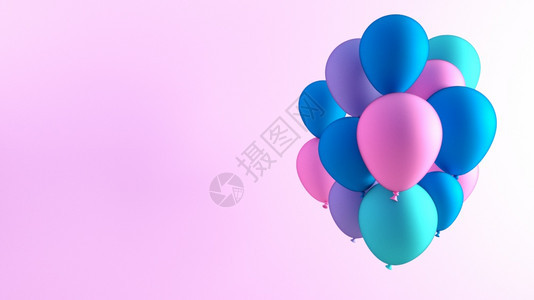 气球庆祝背景复制空间多彩海报气球庆祝背景图片