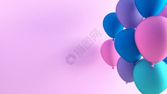 带空间的多彩生日旗气球多彩的生日旗气球图片