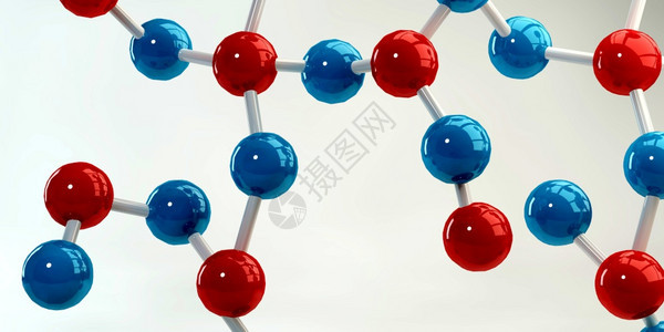 摘要蓝色和红的分子设计背景摘要分子设计图片