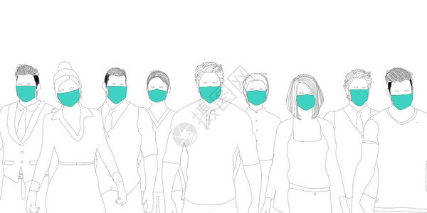 保健工作者在行业佩戴外皮面具图片