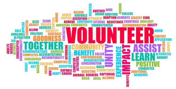 作为社区慈善希望概念摘要的志愿人员图片