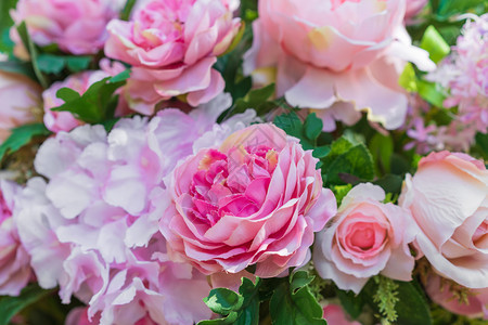 新婚装饰花织物粉玫瑰图片